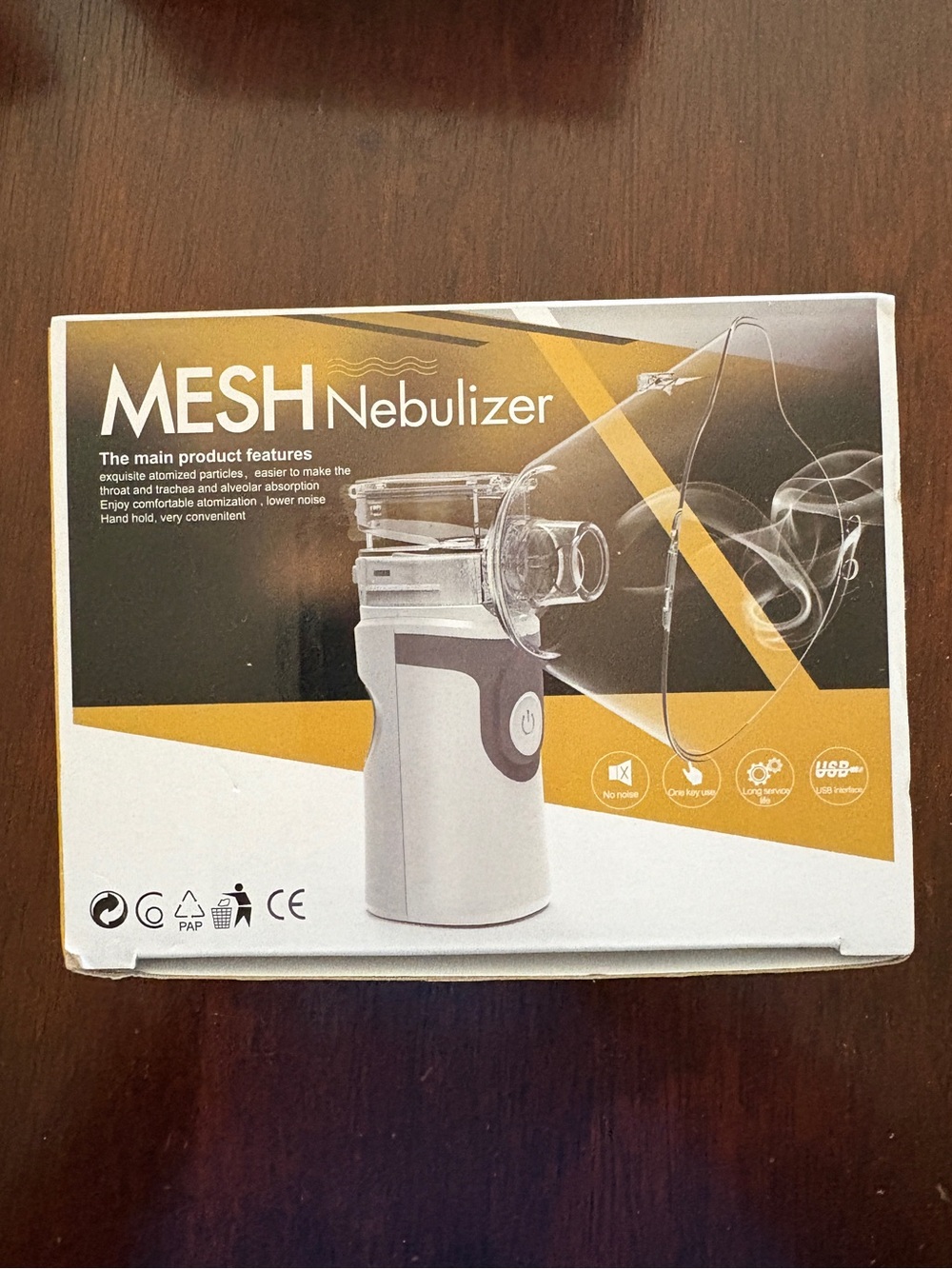 MESH Nebulizer Portable Handheld Nebulizer - White and Yellow